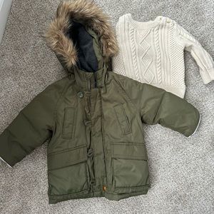 Baby Gap winter coat and sweater bundle